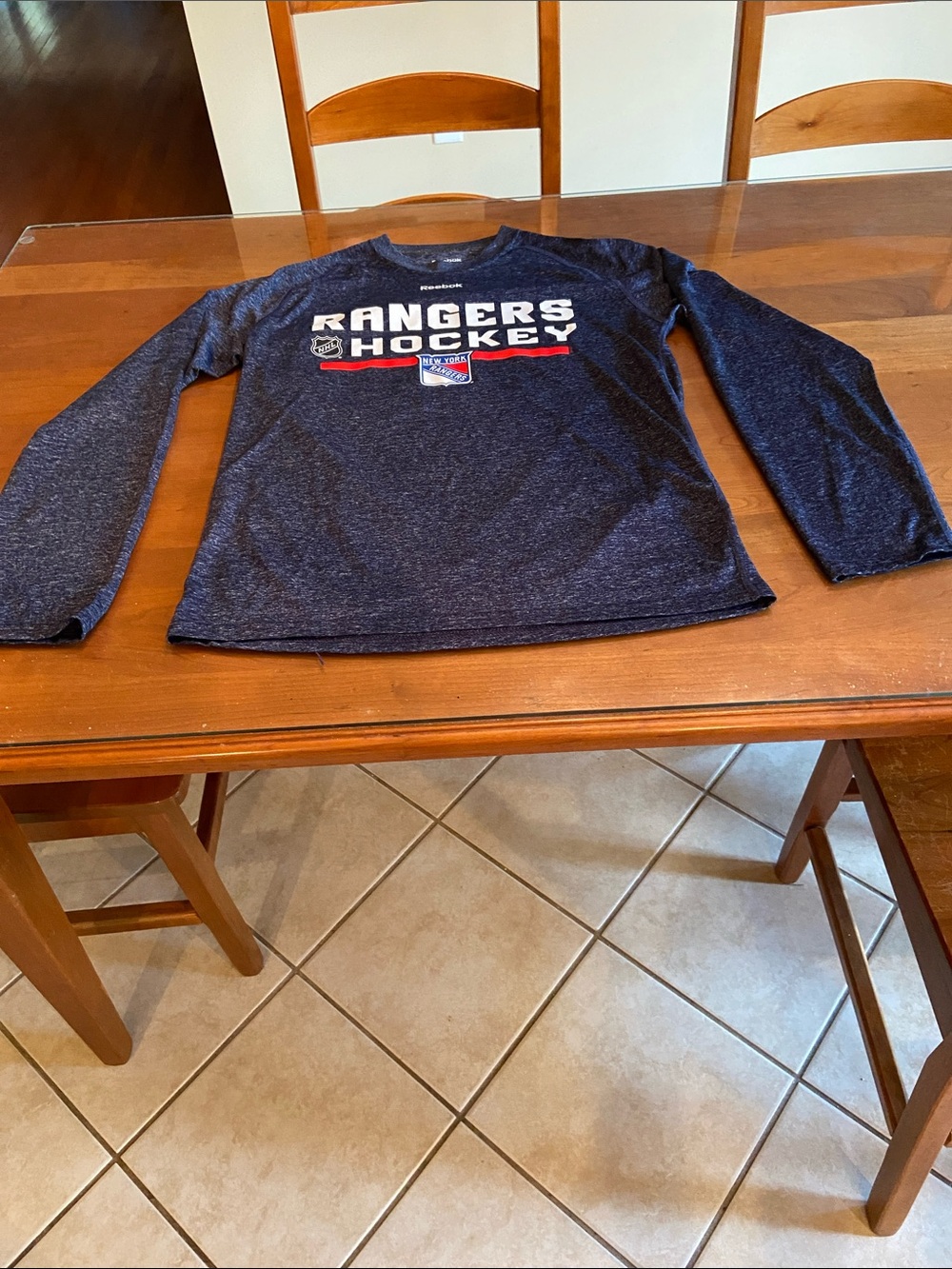 New York Rangers Navy Long-Sleeve Hockey Tee. NWOT. M